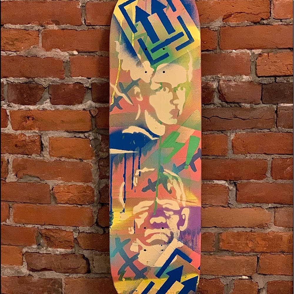 Bride and Frankenstein skateboard deck